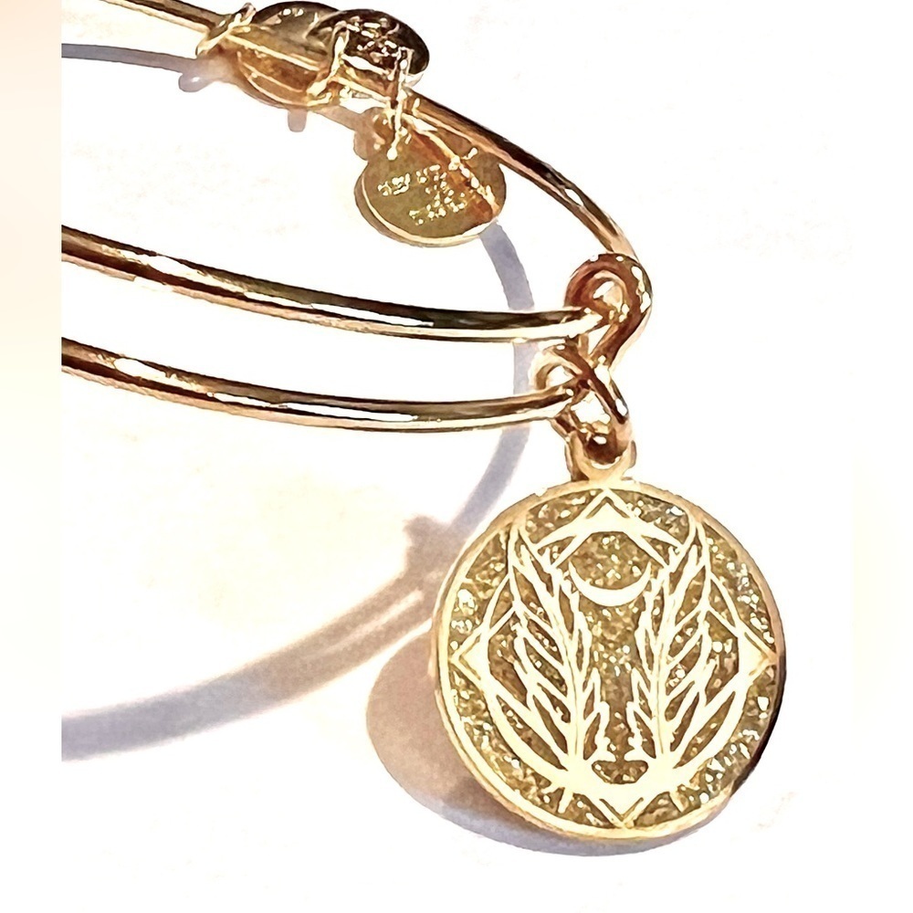 Alex and Ani Godspeed Expandable Charm Bracelet. Gold Finish